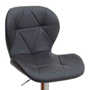 Σκαμπό μπαρ Dolores Megapap με ρυθμιζόμενο ύψος PU μαύρο - βάση χρωμίου 45,5x38x89/109εκ.