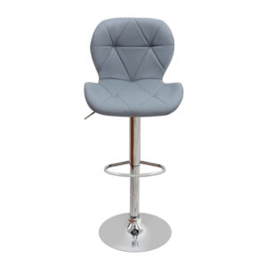 Σκαμπό μπαρ Dolores Megapap με ρυθμιζόμενο ύψος PU γκρι - βάση χρωμίου 45,5x38x89/109εκ.