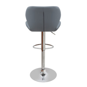 Σκαμπό μπαρ Dolores Megapap με ρυθμιζόμενο ύψος PU γκρι - βάση χρωμίου 45,5x38x89/109εκ.