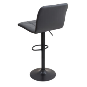 Σκαμπό μπαρ Carmelo Megapap με ρυθμιζόμενο ύψος PU μαύρο - βάση μαύρο ματ 45x42x90/113εκ.