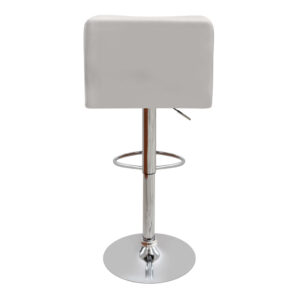 Σκαμπό μπαρ Carmelo Megapap με ρυθμιζόμενο ύψος PU λευκό - βάση χρωμίου 45x42x90/113εκ.