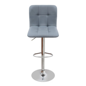 Σκαμπό μπαρ Carmelo Megapap με ρυθμιζόμενο ύψος PU γκρι - βάση χρωμίου 45x42x90/113εκ.