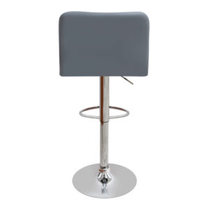 Σκαμπό μπαρ Carmelo Megapap με ρυθμιζόμενο ύψος PU γκρι - βάση χρωμίου 45x42x90/113εκ.