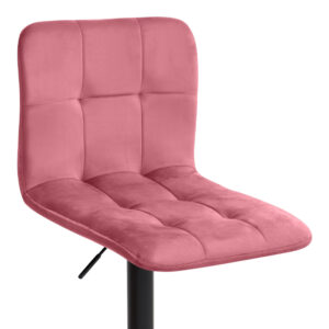 Σκαμπό μπαρ Carmelo Megapap με ρυθμιζόμενο ύψος βελούδο σάπιο μήλο - βάση μαύρο ματ 45x42x90/113εκ.