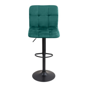 Σκαμπό μπαρ Carmelo Megapap με ρυθμιζόμενο ύψος βελούδο κυπαρισσί - βάση μαύρο ματ 45x42x90/113εκ.