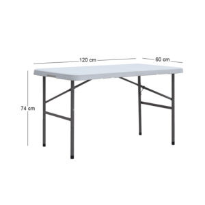 Τραπέζι catering - συνεδρίου Capri Megapap πτυσσόμενο - βαλίτσα χρώμα λευκό του πάγου 120x60x74εκ.