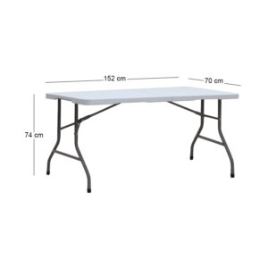 Τραπέζι catering - συνεδρίου Capri Megapap πτυσσόμενο - βαλίτσα χρώμα λευκό του πάγου 152x70x74εκ.