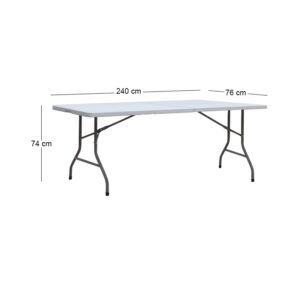 Τραπέζι catering - συνεδρίου Capri Megapap πτυσσόμενο - βαλίτσα χρώμα λευκό του πάγου 240x76x74εκ.