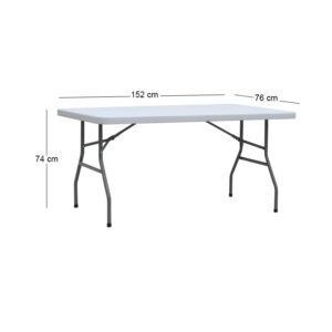 Τραπέζι catering - συνεδρίου Capri Megapap πτυσσόμενο - μονοκόμματη επιφάνεια χρώμα λευκό του πάγου 152x76x74εκ.