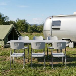 Τραπέζι catering - συνεδρίου Capri Megapap πτυσσόμενο - μονοκόμματη επιφάνεια χρώμα λευκό του πάγου 183x76x74εκ.