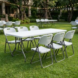 Τραπέζι catering - συνεδρίου Capri Megapap πτυσσόμενο - μονοκόμματη επιφάνεια χρώμα λευκό του πάγου 198x90x74εκ.