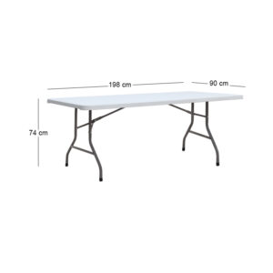 Τραπέζι catering - συνεδρίου Capri Megapap πτυσσόμενο - μονοκόμματη επιφάνεια χρώμα λευκό του πάγου 198x90x74εκ.