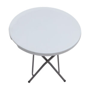 Τραπέζι catering - συνεδρίου Capri Megapap πτυσσόμενο - στρογγυλό μονοκόμματη επιφάνεια χρώμα λευκό του πάγου Ø80x74εκ.