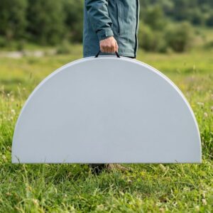 Τραπέζι catering - συνεδρίου Capri Megapap πτυσσόμενο – βαλίτσα στρογγυλό χρώμα λευκό του πάγου Ø152x74εκ.