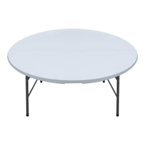 Τραπέζι catering - συνεδρίου Capri Megapap πτυσσόμενο – βαλίτσα στρογγυλό χρώμα λευκό του πάγου Ø152x74εκ.