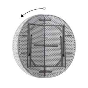 Τραπέζι catering - συνεδρίου Capri Megapap πτυσσόμενο – βαλίτσα στρογγυλό χρώμα λευκό του πάγου Ø152x74εκ.