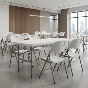 Καρέκλα catering - συνεδρίου Capri Megapap πτυσσόμενη χρώμα λευκό του πάγου 45x50x88εκ.