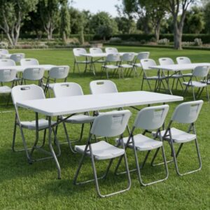 Καρέκλα catering - συνεδρίου Capri Megapap πτυσσόμενη χρώμα λευκό του πάγου 45x50x88εκ.