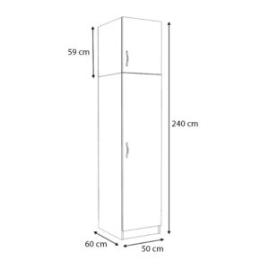 Ντουλάπα ρούχων Victoria Megapap μονόφυλλη με πατάρι χρώμα φυσικό οξιάς 50x60x240εκ.