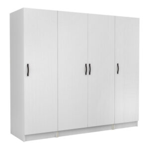 Ντουλάπα ρούχων Victoria Megapap τετράφυλλη χρώμα λευκό 200x60x181εκ.