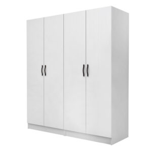 Ντουλάπα ρούχων Vivian Megapap τετράφυλλη χρώμα λευκό 160x51,8x181εκ.