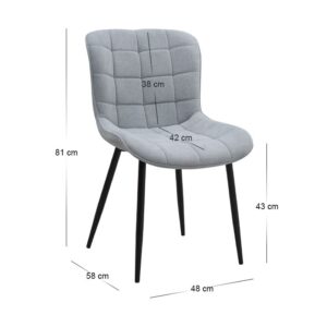 Σετ τραπεζαρία 5τμχ Roger - Chiara Megapap Mdf - ύφασμα χρώμα ακακίας - γκρι 120x70x75εκ.