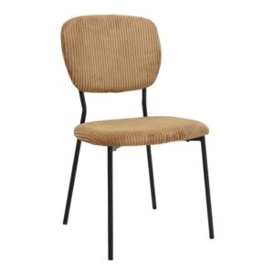 Σετ τραπεζαρία 5τμχ Roger - Kevin Megapap Mdf - ύφασμα χρώμα σκούρο γκρι σκυροδέματος - μουσταρδί 120x70x75εκ.