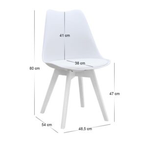 Σετ τραπεζαρία 5τμχ Allos - Viva Megapap χρώμα sapphire oak - λευκό 75x75x77εκ.