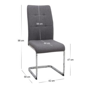 Σετ τραπεζαρία 5τμχ Darlen - Laura Megapap χρώμα λευκό - γκρι 125x72x74εκ.