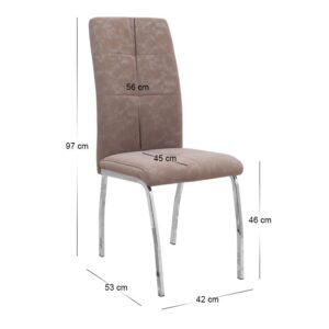 Σετ τραπεζαρία 5τμχ Darlen - Alma Megapap χρώμα καρυδί - μπεζ 125x72x74εκ.