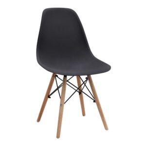 Σετ τραπεζαρία 5τμχ Darlen - Nova Megapap χρώμα sencron black - μαύρο 125x72x74εκ.