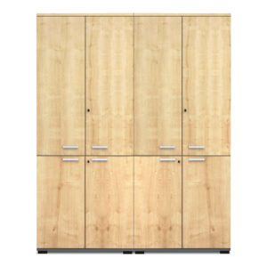 Ντουλάπα γραφείου με κλειδαριά επαγγελματική Venturo Megapap χρώμα ανθρακί - φυσικό οξιάς 160x40x200εκ.