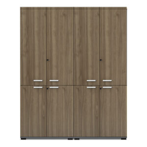 Ντουλάπα γραφείου με κλειδαριά επαγγελματική Venturo Megapap χρώμα ανθρακί - καρυδί 160x40x200εκ.