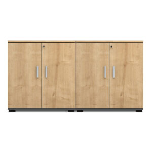 Ντουλάπι γραφείου με κλειδαριά επαγγελματικό Venturo Megapap χρώμα ανθρακί - φυσικό οξιάς 160x40x80εκ.