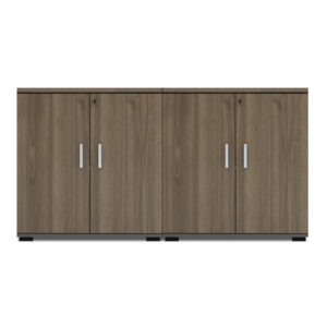 Ντουλάπι γραφείου με κλειδαριά επαγγελματικό Venturo Megapap χρώμα ανθρακί - καρυδί 160x40x80εκ.