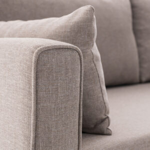 Γωνιακός καναπές Bella Megapap δεξιά γωνία υφασμάτινος χρώμα κρεμ 275x165x85εκ.