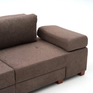 Καναπές - κρεβάτι πολυμορφικός Perenna Megapap τριθέσιος υφασμάτινος χρώμα καφέ 233x93x83εκ.