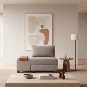 Πολυθρόνα - κρεβάτι Perenna Megapap υφασμάτινη χρώμα γκρι 116x93x83εκ.