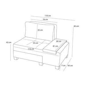 Πολυθρόνα - κρεβάτι Perenna Megapap υφασμάτινη χρώμα καφέ 116x93x83εκ.