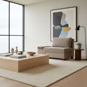 Πολυθρόνα - κρεβάτι Perenna Megapap υφασμάτινη χρώμα μπεζ 116x93x83εκ.