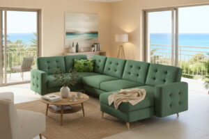 Γωνιακός καναπές Amelion Plus-Φυστικί