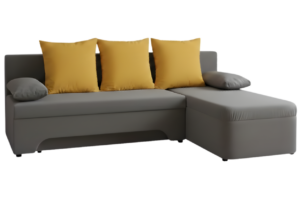 Γωνιακός καναπές Lamor-Γκρι - Κίτρινο