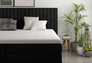 Επενδυμένο κρεβάτι Melantha με στρώμα και ανώστρωμα-160 x 200-Mauro