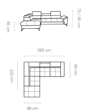 Γωνιακός καναπές Cacao-Mporntw-Δεξιά
