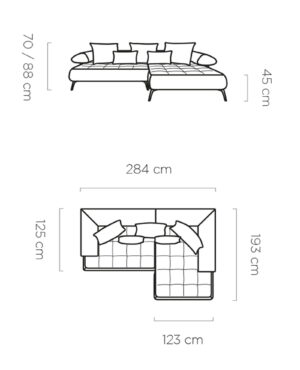 Γωνιακός καναπές Solido Mini-Sapio milo-Αριστερή
