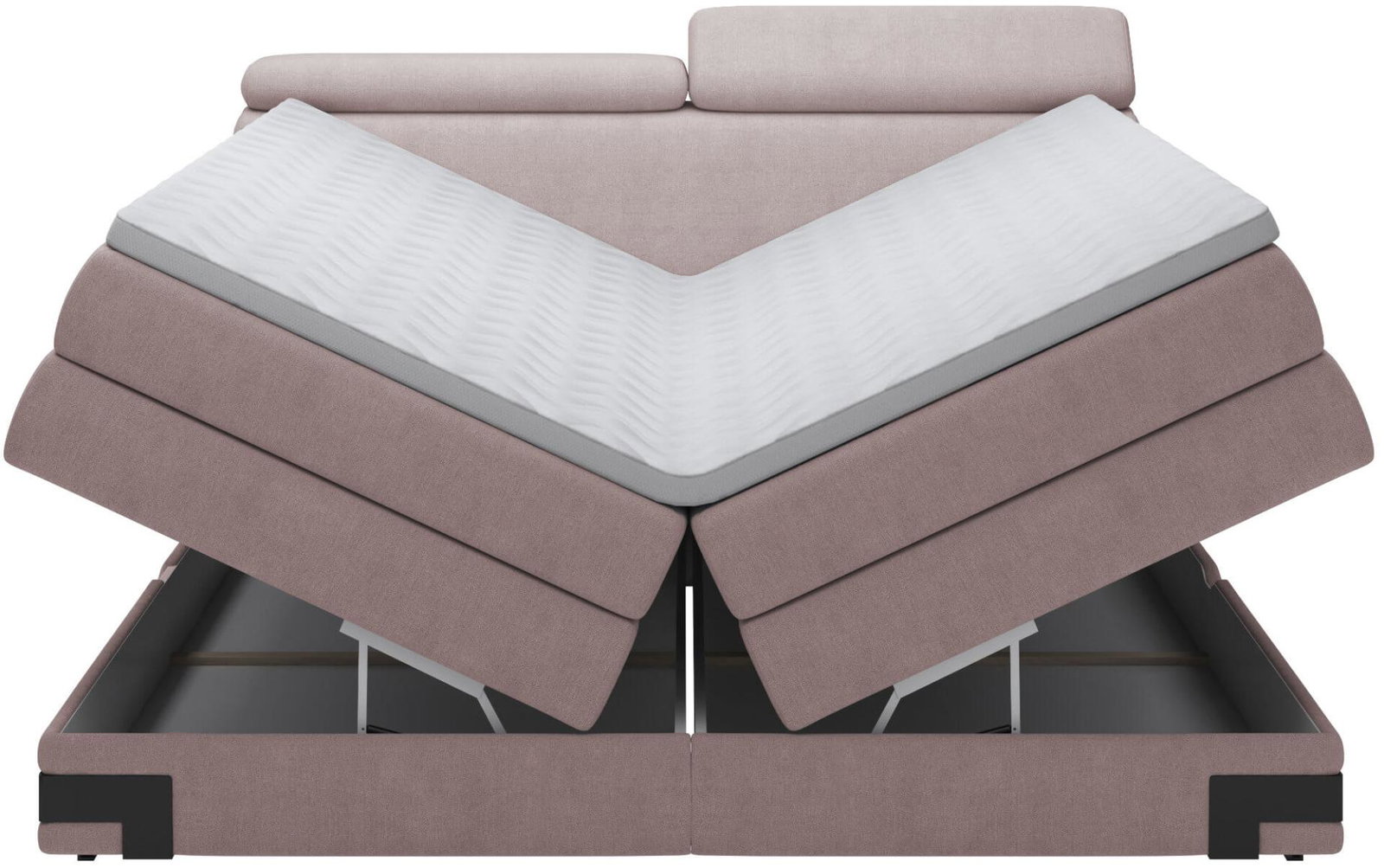 Επενδυμένο κρεβάτι Kayak με στρώμα και ανώστρωμα-Roz-180 x 200