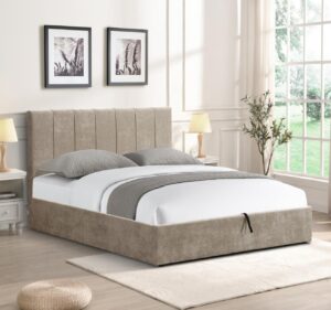 Επενδυμένο κρεβάτι Denzel-Xaki-160x200-Lift-Storage