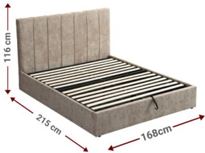 Επενδυμένο κρεβάτι Denzel-Xaki-160x200-Lift-Storage