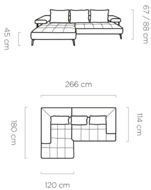 Γωνιακός καναπές Model Mini-Ladi-Αριστερή