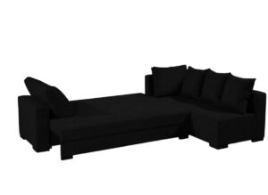 Γωνιακός καναπές Trendy-Αριστερή-265φ 165β εκ.-Μαύρο